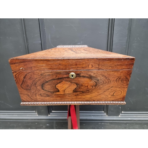 1260 - A Victorian rosewood teapoy, 41cm wide, (with converted interior).