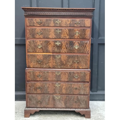 1265 - An antique mahogany chest on chest, 112cm wide, (restorations and alterations).... 