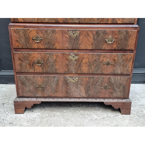 1265 - An antique mahogany chest on chest, 112cm wide, (restorations and alterations).... 