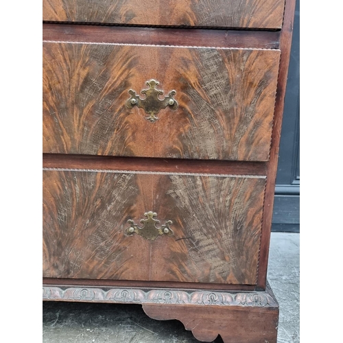 1265 - An antique mahogany chest on chest, 112cm wide, (restorations and alterations).... 