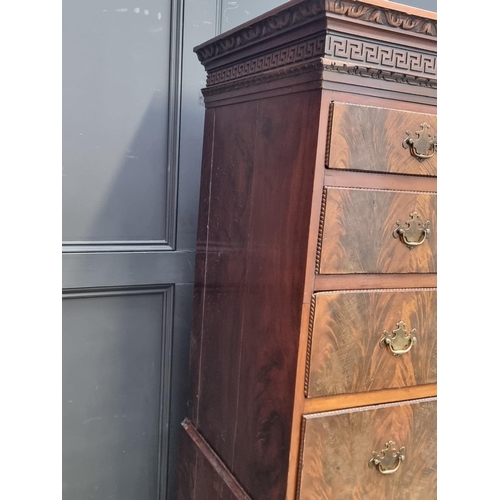 1265 - An antique mahogany chest on chest, 112cm wide, (restorations and alterations).... 