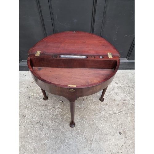 1273 - An 18th century 'red walnut' double fold-over card table, with single gateleg, 84cm wide.... 