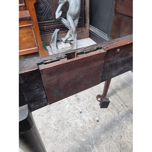 1273 - An 18th century 'red walnut' double fold-over card table, with single gateleg, 84cm wide.... 