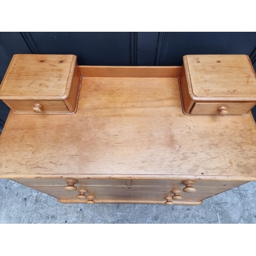 1299 - A Victorian pine mirror back chest, 105cm wide.