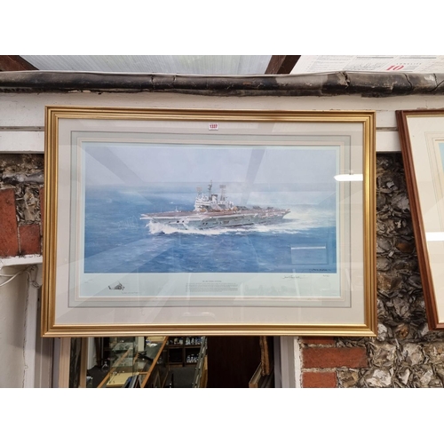 1337 - David Shepherd, 'The Ark Royal Turning into Wind', signed and numbered 847/850, blindstamped, colour... 