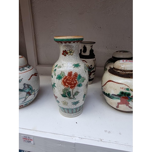 1339 - A collection of Chinese crackle glazed vases and jars, largest 16.5cm high. (14)... 