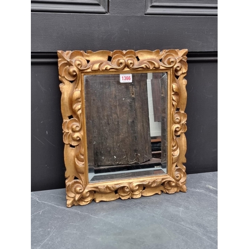 1366 - A small carved giltwood framed wall mirror, 41 x 35cm. 