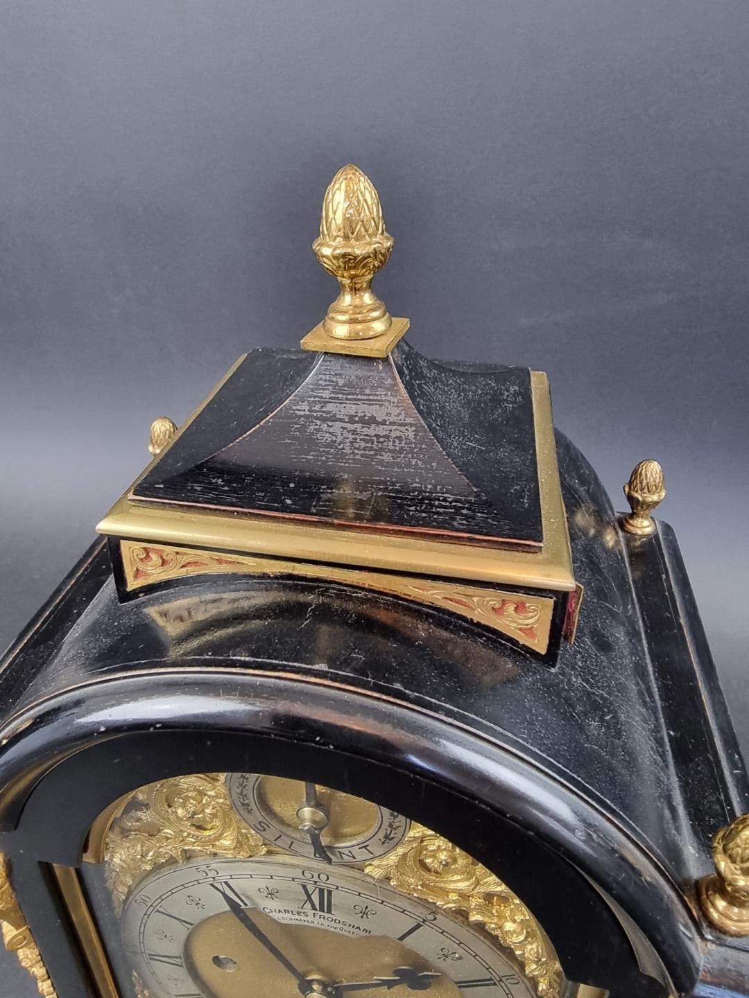 A good and small late Victorian ebonized and gilt brass bracket type ...