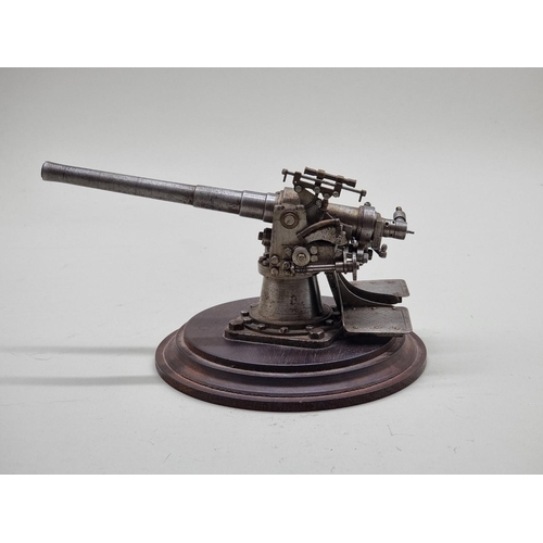 1669 - A fine 1920s scratch built model of a '6in Quick Firing Naval Gun', 22cm long; together with an orig...