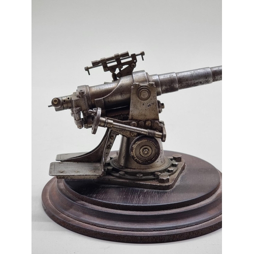 1669 - A fine 1920s scratch built model of a '6in Quick Firing Naval Gun', 22cm long; together with an orig... 