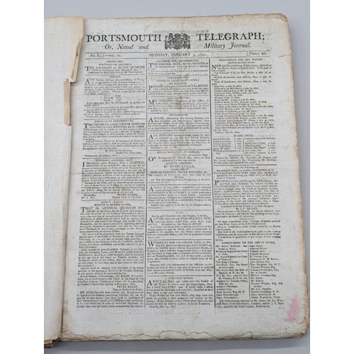 103 - NEWSPAPER: PORTSMOUTH TELEGRAPH: OR NAVAL AND MILITARY JOURNAL: a bound volume for year 1801, No.65 ... 