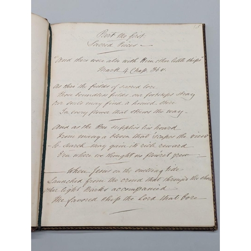 108 - ORIGINAL MANUSCRIPT VERSE BY A GEORGIAN LADY: 'Original m.s Poetry..Nugae Canorae' (so titled in gil... 