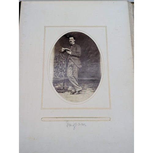 111 - CARTES DES VISITE ALBUM: large format CDV album, containing approx 108 CDV and cabinet cards, Ingram... 