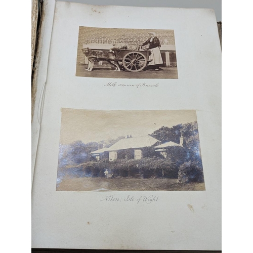 117 - PHOTOGRAPH ALBUM: 19th century album containing c.140 albumen-print photographs, broad range of... 