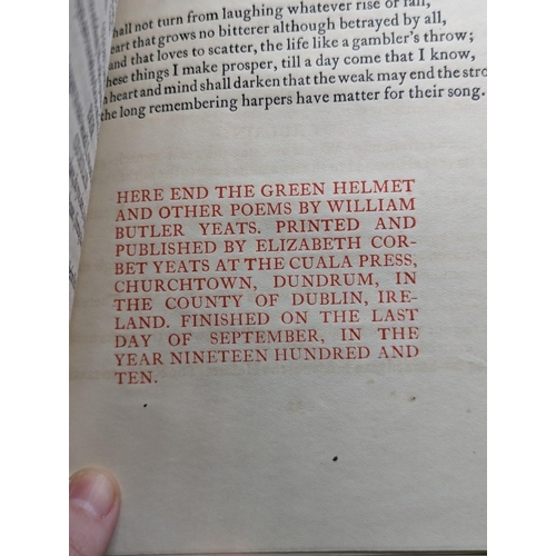 13 - YEATS (William Butler): 'The Green Helmet and Other Poems..': Churchtown, Cuala Press, 1910: on... 