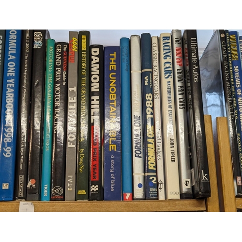 163 - MOTOR RACING: a large quantity of modern motor racing reference and related over 6 shelves, plu... 