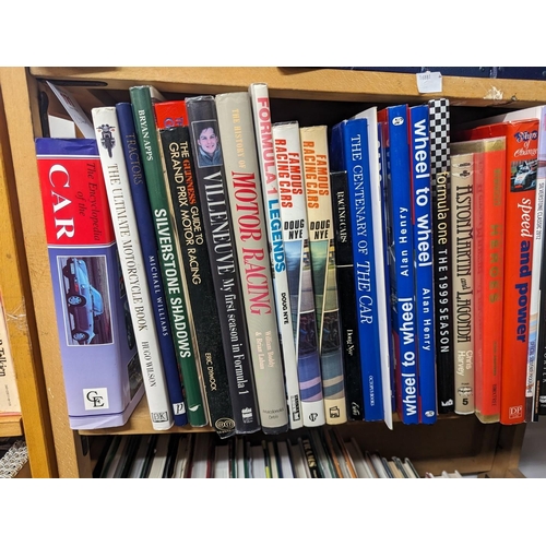 171 - MOTOR RACING: a quantity of modern publications related over 2 shelves, various sizes, hardback and ... 