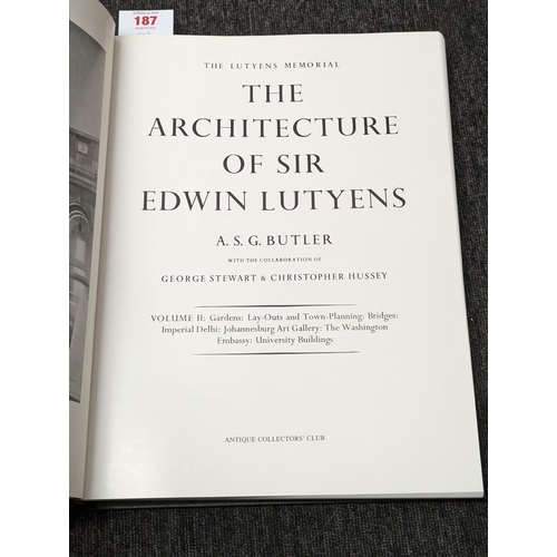 187 - BUTLER (A S G): 'The Architecture of Sir Edwin Lutyens...': Antique Collectors Club, 1984: Ltd ... 