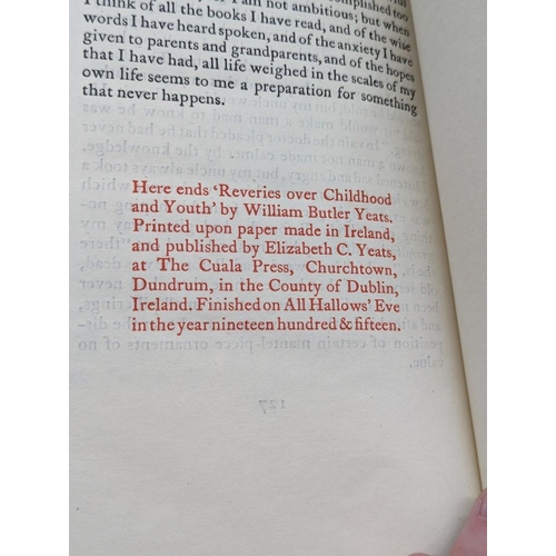 20 - YEATS (William Butler): 'Reveries over Childhood and Youth..': Churchtown, Cuala Press, 1915. N... 