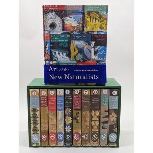 218 - NEW NATURALIST SERIES: reprint set of Vols 1-10, dustwrappers, VG in green cloth slipcase: together ... 