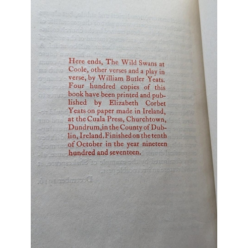 22 - YEATS (William Butler): 'The Wild Swans at Coole, other verses and a play in verse..': Churchto... 