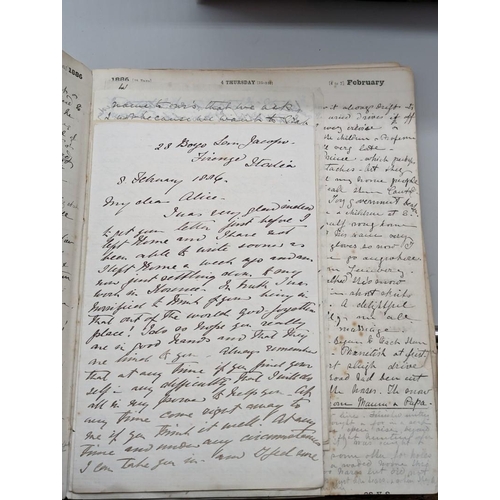 221 - FRIPP FAMILY: DIARY AND CORRESPONDENCE: closewritten and lively ms. diary of Alice Fripp, 1880s peri... 