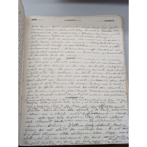 221 - FRIPP FAMILY: DIARY AND CORRESPONDENCE: closewritten and lively ms. diary of Alice Fripp, 1880s peri... 