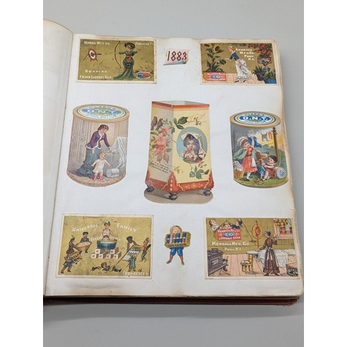 222 - ALBUM: AMERICAN ADVERTISING: good album of several hundred late 19thc American trade cards, advertis... 