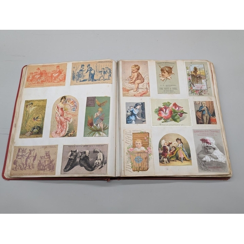 222 - ALBUM: AMERICAN ADVERTISING: good album of several hundred late 19thc American trade cards, advertis... 