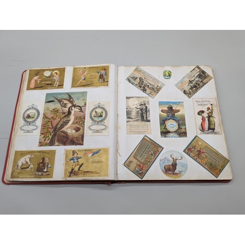 222 - ALBUM: AMERICAN ADVERTISING: good album of several hundred late 19thc American trade cards, advertis... 