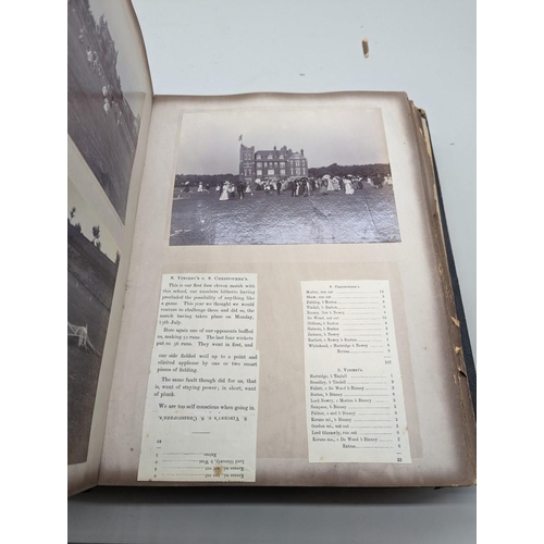 237 - ETON: oblong folio album containing photographs, reports, ephemera relating to one Robin Follett (18... 