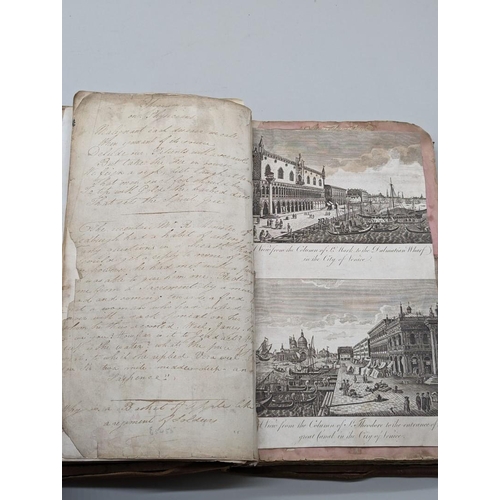 242 - GEORGIAN SCRAPBOOK: an interesting album circa 1820, comprising pasted in scraps, drawings and engra... 