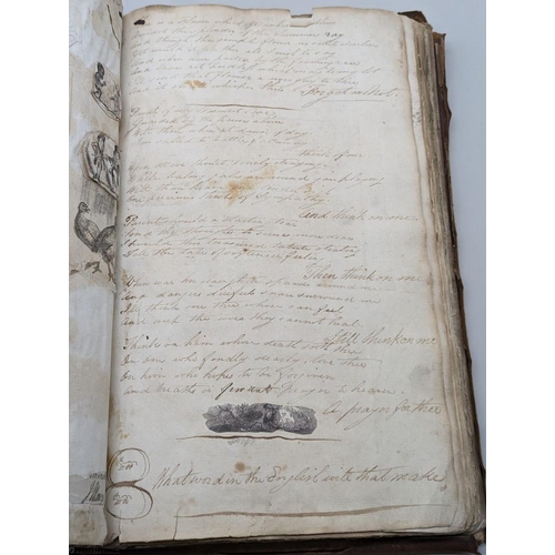 242 - GEORGIAN SCRAPBOOK: an interesting album circa 1820, comprising pasted in scraps, drawings and engra... 