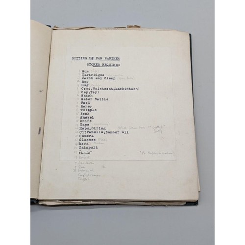 246 - BIG GAME HUNTING: a small volume of notes and cuttings on big game hunting, 1930s period, including ... 