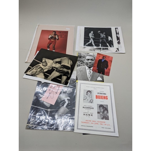 254 - BOXING: small quantity of photographs and boxing programmes, inc. signed full length portrait o... 