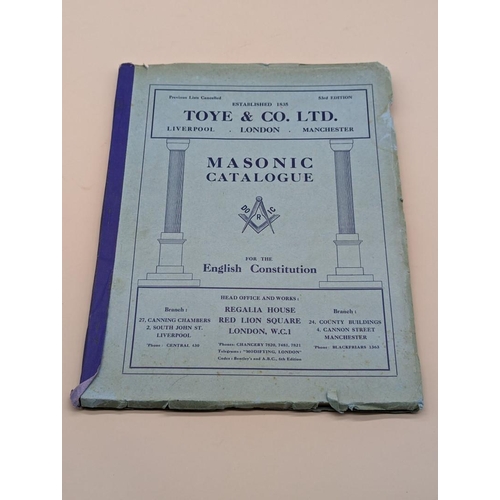 256 - MASONIC REGALIA CATALOGUE: 'Toye & Co Masonic Specialists': illustrated catalogue of Masonic reg... 