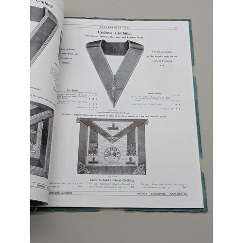 256 - MASONIC REGALIA CATALOGUE: 'Toye & Co Masonic Specialists': illustrated catalogue of Masonic reg... 