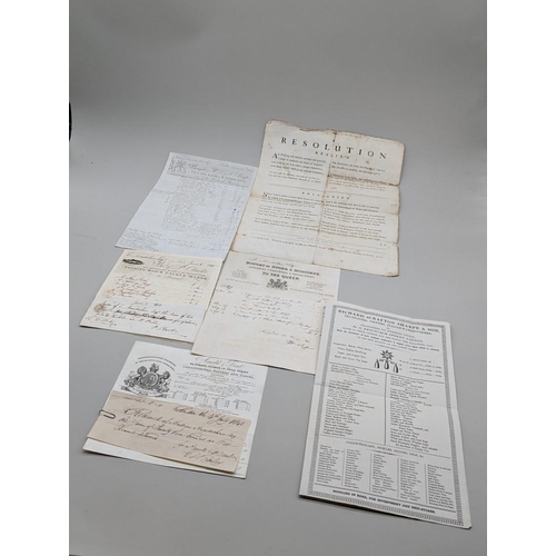 257 - BILLHEADS: a small group of early 19thc examples to include engraved receipt with manuscript en... 