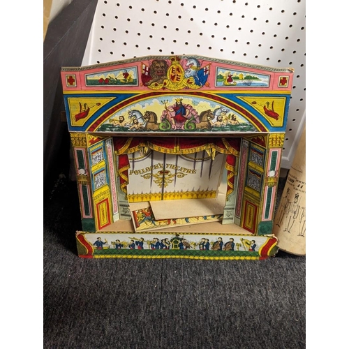 260 - POLLOCKS TOY THEATRE: stage diorama by Pollocks, mid-20thc, damages noted: together with original br... 