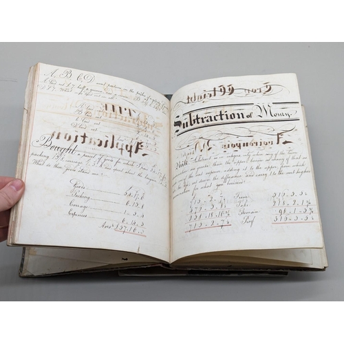 263 - MANUSCRIPT EXERCISE BOOKS, EARLY 19TH CENTURY: a group of 5 in various neat hands, including arithme... 