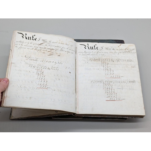 263 - MANUSCRIPT EXERCISE BOOKS, EARLY 19TH CENTURY: a group of 5 in various neat hands, including arithme... 