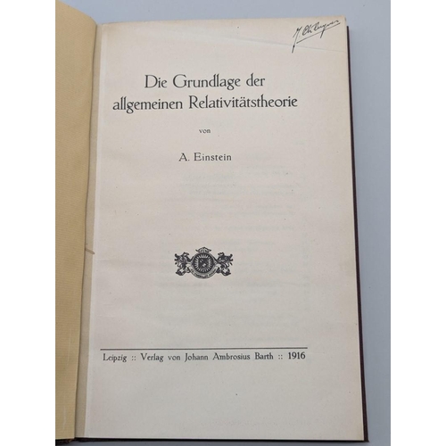 269 - EINSTEIN (Albert): 'Die Grundlage der Allgemeinem Relativitatstheorie..': Leipzig, Johann Barth... 