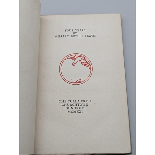 27 - YEATS (William Butler): 'Four Years': Churchtown, Cuala Press, 1921: FIRST EDITION, one of 400 ... 