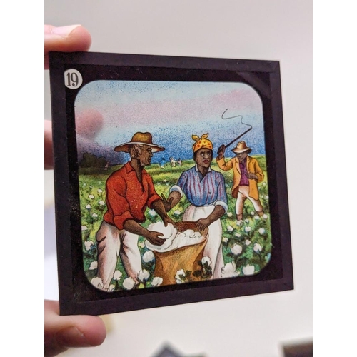 272 - COLOURED LANTERN SLIDES: Uncle Tom's Cabin. Complete, contained in 3 original printed boxes wit... 