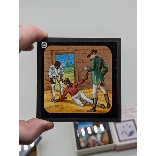 272 - COLOURED LANTERN SLIDES: Uncle Tom's Cabin. Complete, contained in 3 original printed boxes wit... 