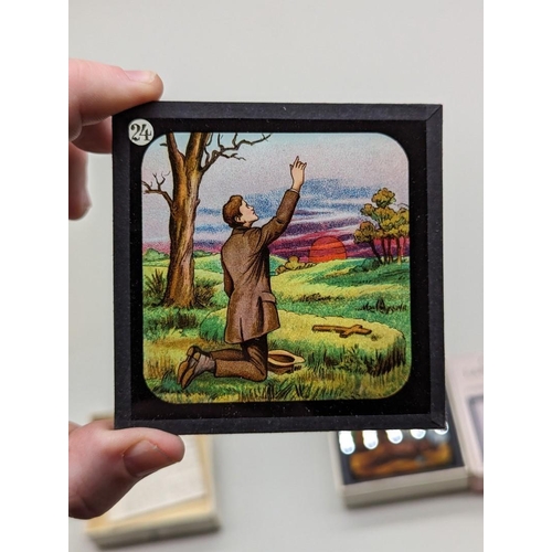 272 - COLOURED LANTERN SLIDES: Uncle Tom's Cabin. Complete, contained in 3 original printed boxes wit... 