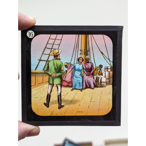 272 - COLOURED LANTERN SLIDES: Uncle Tom's Cabin. Complete, contained in 3 original printed boxes wit... 