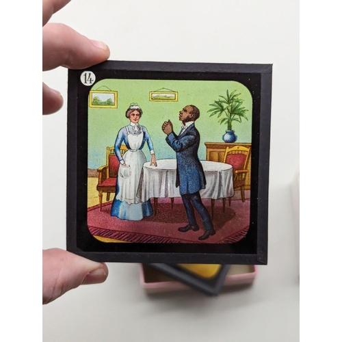 272 - COLOURED LANTERN SLIDES: Uncle Tom's Cabin. Complete, contained in 3 original printed boxes wit... 