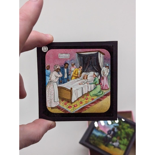 272 - COLOURED LANTERN SLIDES: Uncle Tom's Cabin. Complete, contained in 3 original printed boxes wit... 