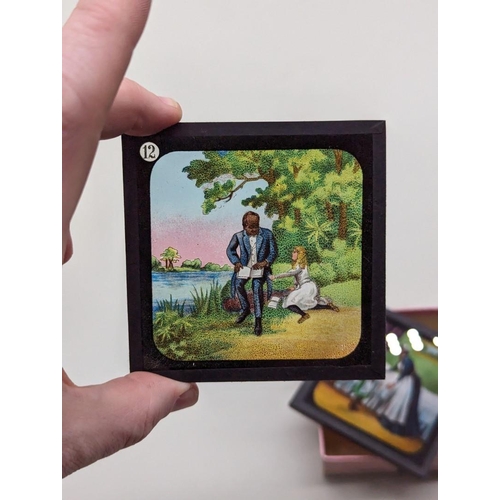 272 - COLOURED LANTERN SLIDES: Uncle Tom's Cabin. Complete, contained in 3 original printed boxes wit... 